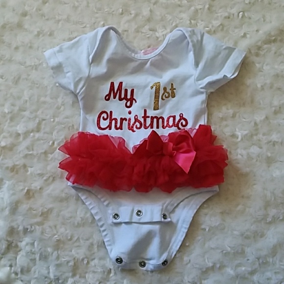my first christmas infant outfit
